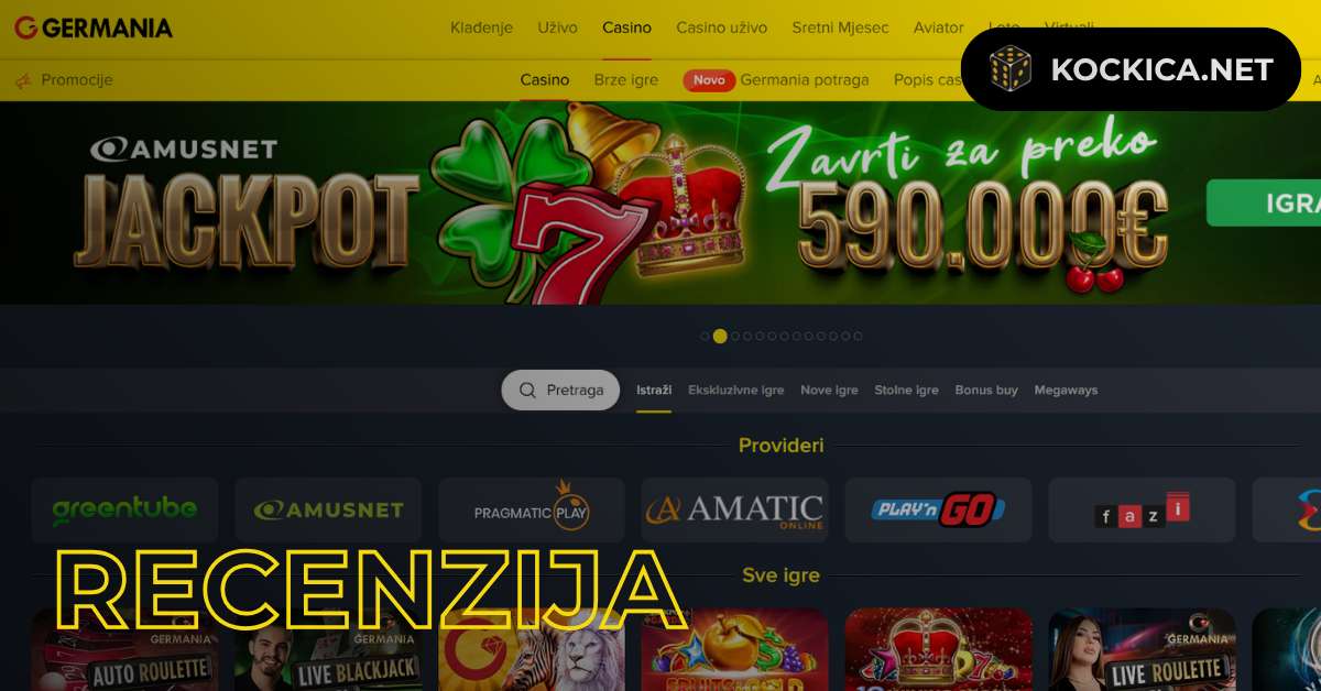Germania casino recenzija: Bonusi, igre, sigurnost, uplate i isplate, ocjena