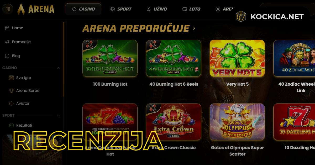Arena casino recenzija: Bonusi, igre, sigurnost, uplate i isplate, ocjena