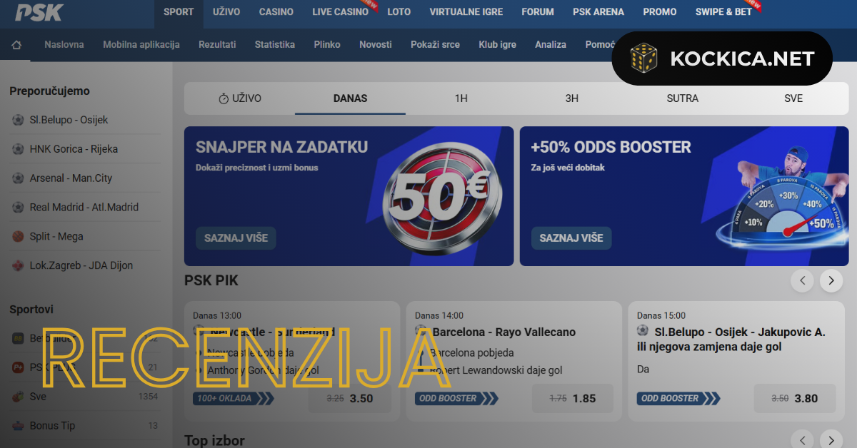 PSK kladionica recenzija: Bonusi, ponuda, sigurnost, uplate i isplate, ocjena