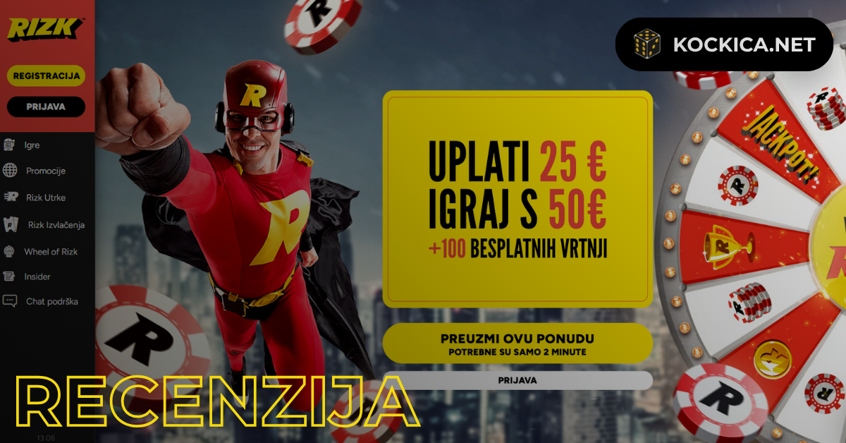 Rizk casino recenzija: Bonusi, igre, sigurnost, uplate i isplate, ocjena